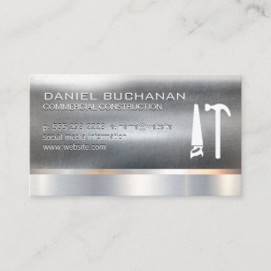 Construction   Metallic   Saw Hammer Tools  Business Card