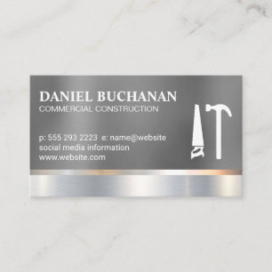 Construction   Metallic   Saw Hammer Tools  Business Card