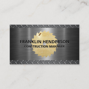 Construction   Metallic   Wood Business Card