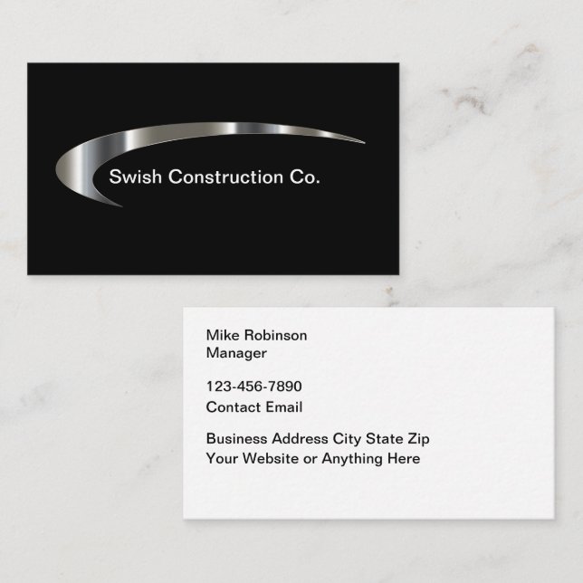 Construction Moderne Classique Design Carte de vis (Devant / Derrière)