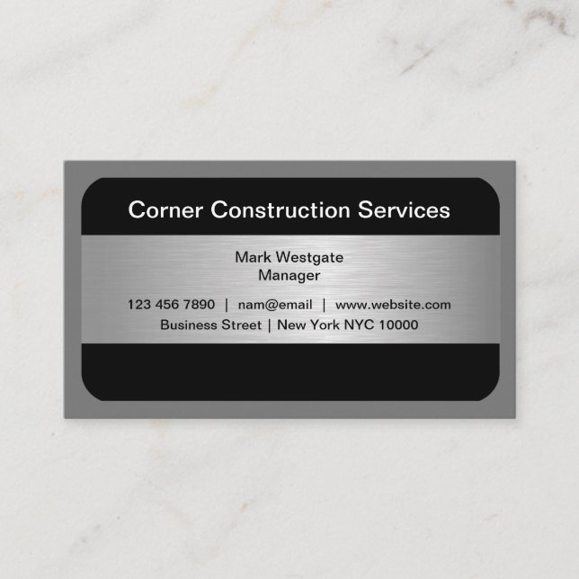 Construction Moderne Nouveau Carte de visite (Devant)