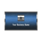 Construction Monogram Blue Metal Border