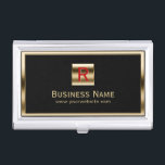 Construction Monogram Gold Framed Professional Business Card Holder<br><div class="desc">Construction Monogram Gold Framed Professional Business Card Holder.</div>