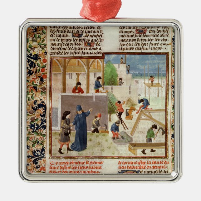 Construction of a House Metal Ornament (Front)