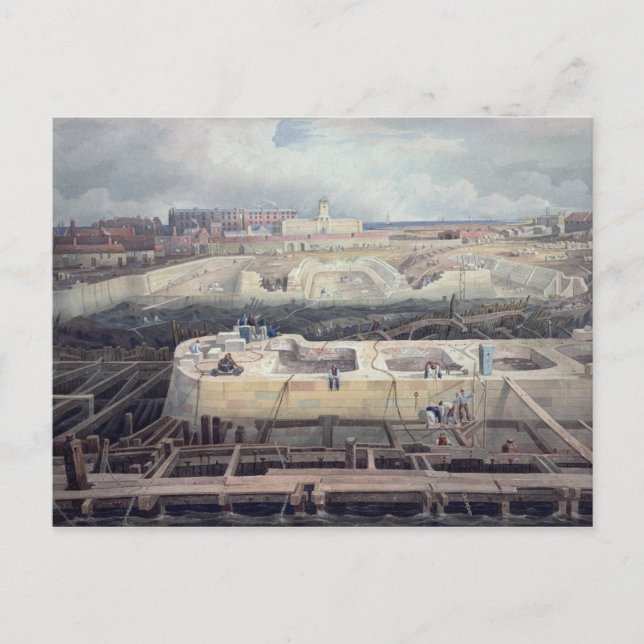 Construction of Docks Postcard (Front)