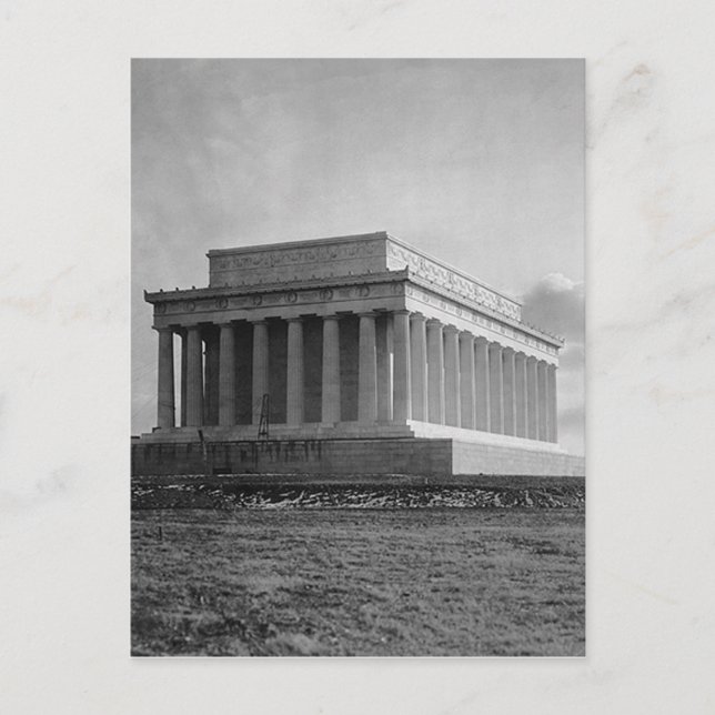 Construction of The Lincoln Memorial (1920) Postcard (Front)