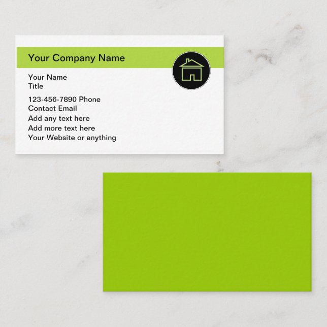 Construction Or Real Estate Bold Business Cards (Front/Back)