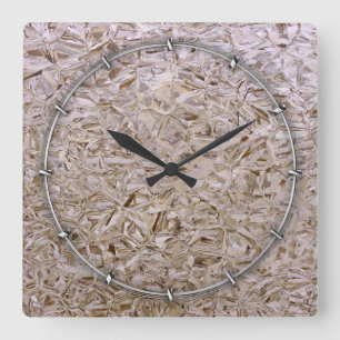 Construction OSB Plywood Style Square Wall Clock