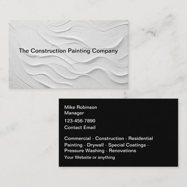 Construction Painting Professional Business Cards (Front/Back)