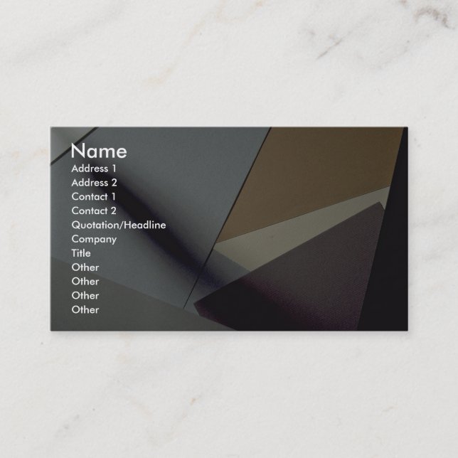 Construction paper business card (Front)