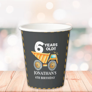 Construction Party for 6th Birthday Kids Paper Cups