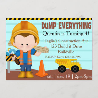 Construction Party Invite