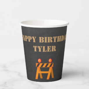 Construction Party Personalized Paper Cups