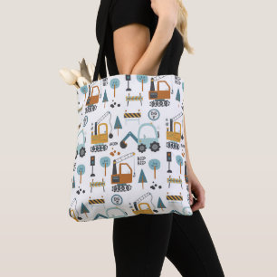 Construction Pattern Boys Tote Bag
