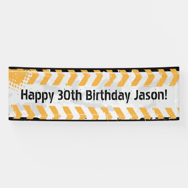 Construction Personalized Birthday Banner (Horizontal)
