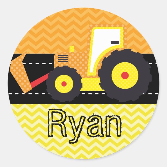 Construction Personalized Sticker (Front)