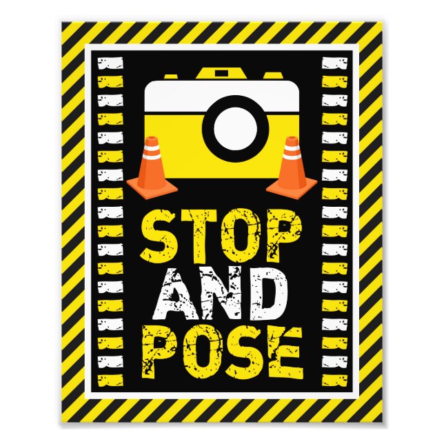 Construction Photo Booth Sign • 8 x 10 Print (Front)