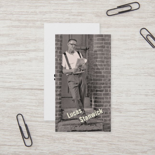 Construction Photo Custom Template Minimalist Business Card (Front/Back In Situ)