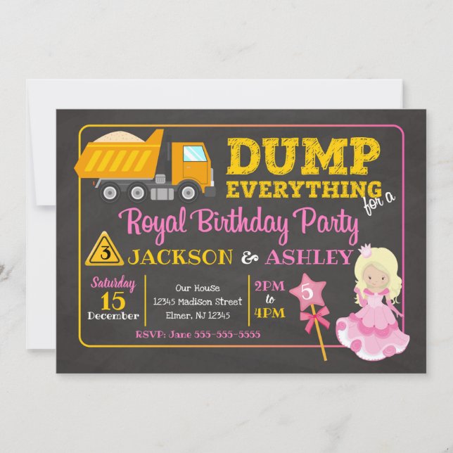 Construction & Princesse Invitation conjointe Anni (Devant)