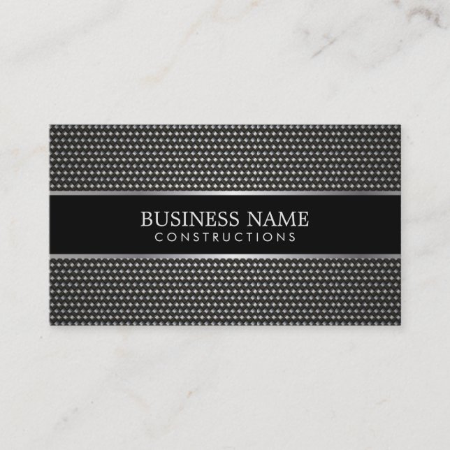 Construction Professional Metal Handyman Repair Business Card (Front)