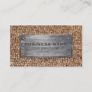 Construction Professional Metal & Wood Business Card
