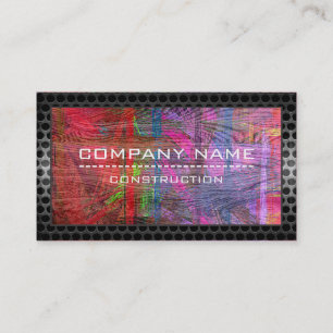 Construction Professional Modern Colourful Wood #1 Business Card