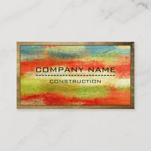 Construction Professional Modern Colourful Wood #2 Business Card