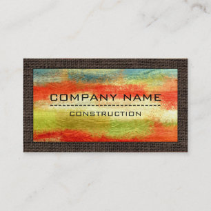 Construction Professional Modern Colourful Wood #4 Business Card