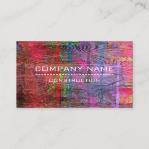 Construction Professional Modern Colourful Wood Business Card