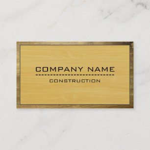 Construction Professional Modern Gold Wood #3 Business Card