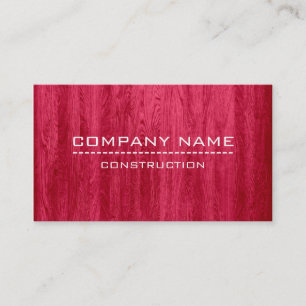 Construction Professional Modern Red Wood Business Card