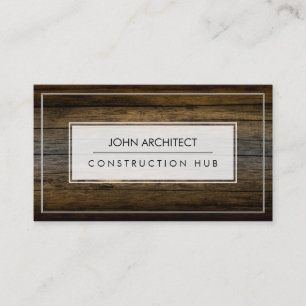 Construction Professional Modern Wood Builder Business Card