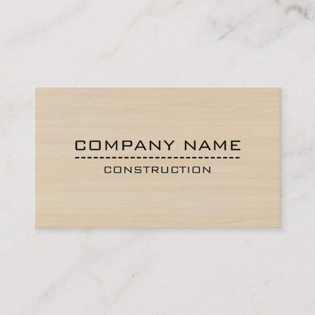 Construction Professional Modern Wood Business Card (Front)