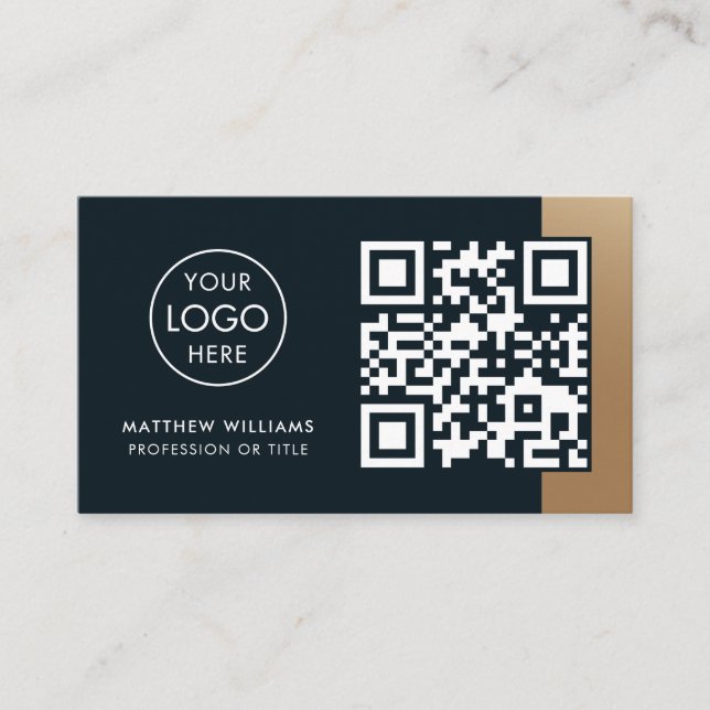 Construction Professional QR Code Logo Modern Business Card (Front)
