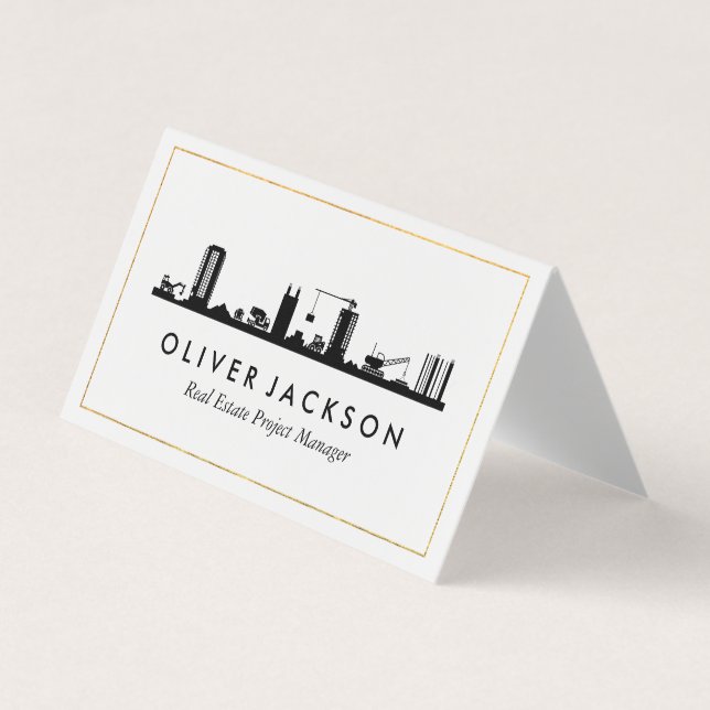 Construction Real Estate Business Card (Front)
