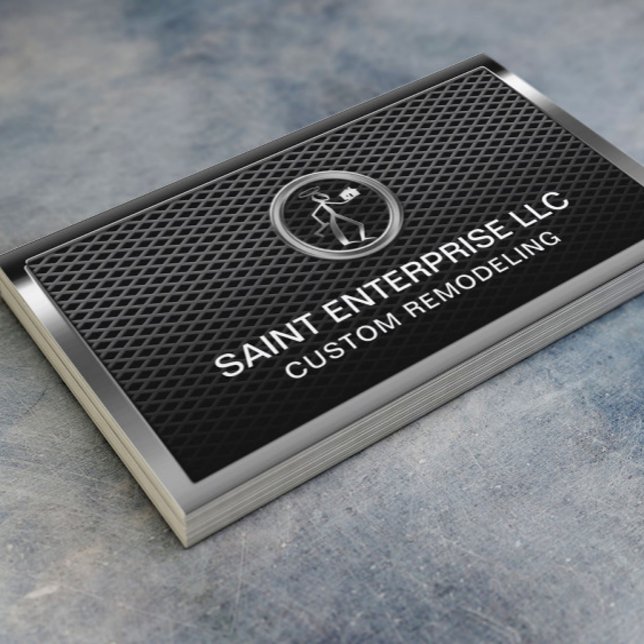 Construction Remodeling Custom Logo Metal Business Card (Creator Uploaded)