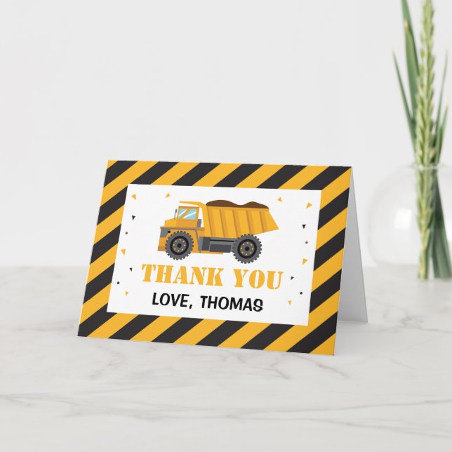 Construction sand truck Thank you card (Front)