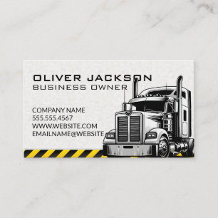 Construction Semi Truck Illustration Business Card