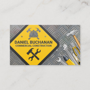 Construction Sign Hardware Tools Steel Business Card