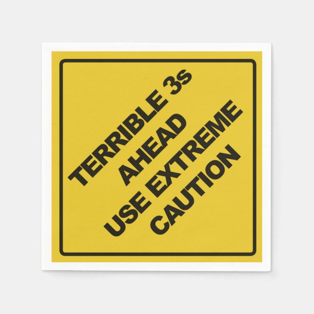 Construction Sign Party Napkin (Front)