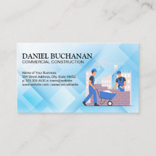 Construction Site Blue Collar Workers Business Card