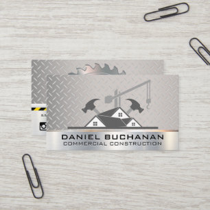 Construction Site Blue Collar Working Tools Business Card
