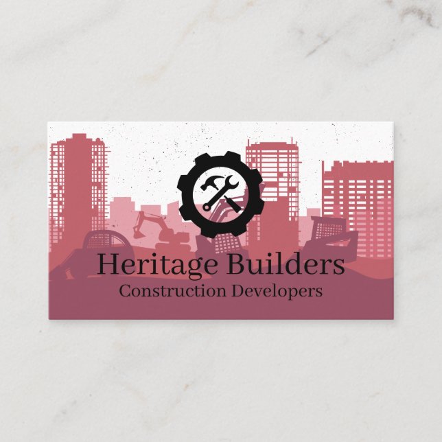 Construction Site | Builders Business Card (Front)