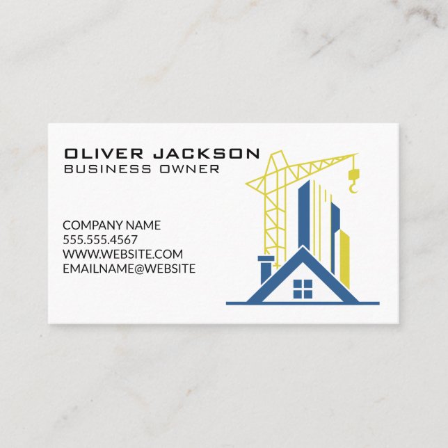 Construction Site | Commercial Buildings Business Card (Front)