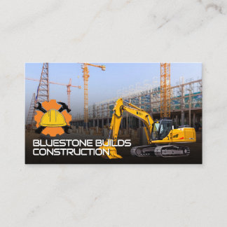 Construction Site | Cranes | Excavator Business Card