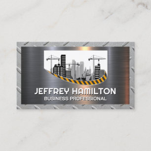Construction Site Diamond Plate Steel Sheet Business Card
