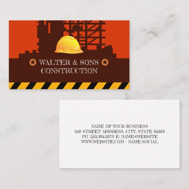 Construction Site | Hardhat Business Card (Front/Back)