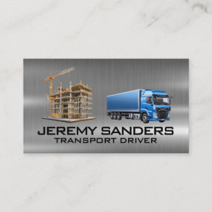 Construction Site   Trucking Services Business Card