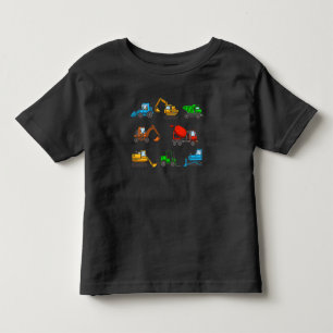 Construction site vehicles excavator forklift toddler t-shirt