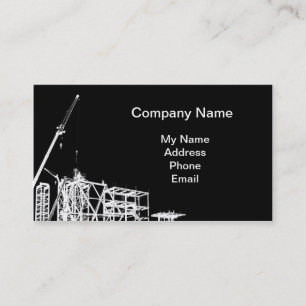 Construction Site with Crane Business Card